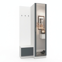 Набор мебели для прихожей "Марсель-151" МР 01-151 В2160 Ш1000 Г580 (ЛДСП Графит серый) Набор мебели для прихожей "Марсель-151" МР 01-151 В2160 Ш1000 Г580 (ЛДСП Графит серый)